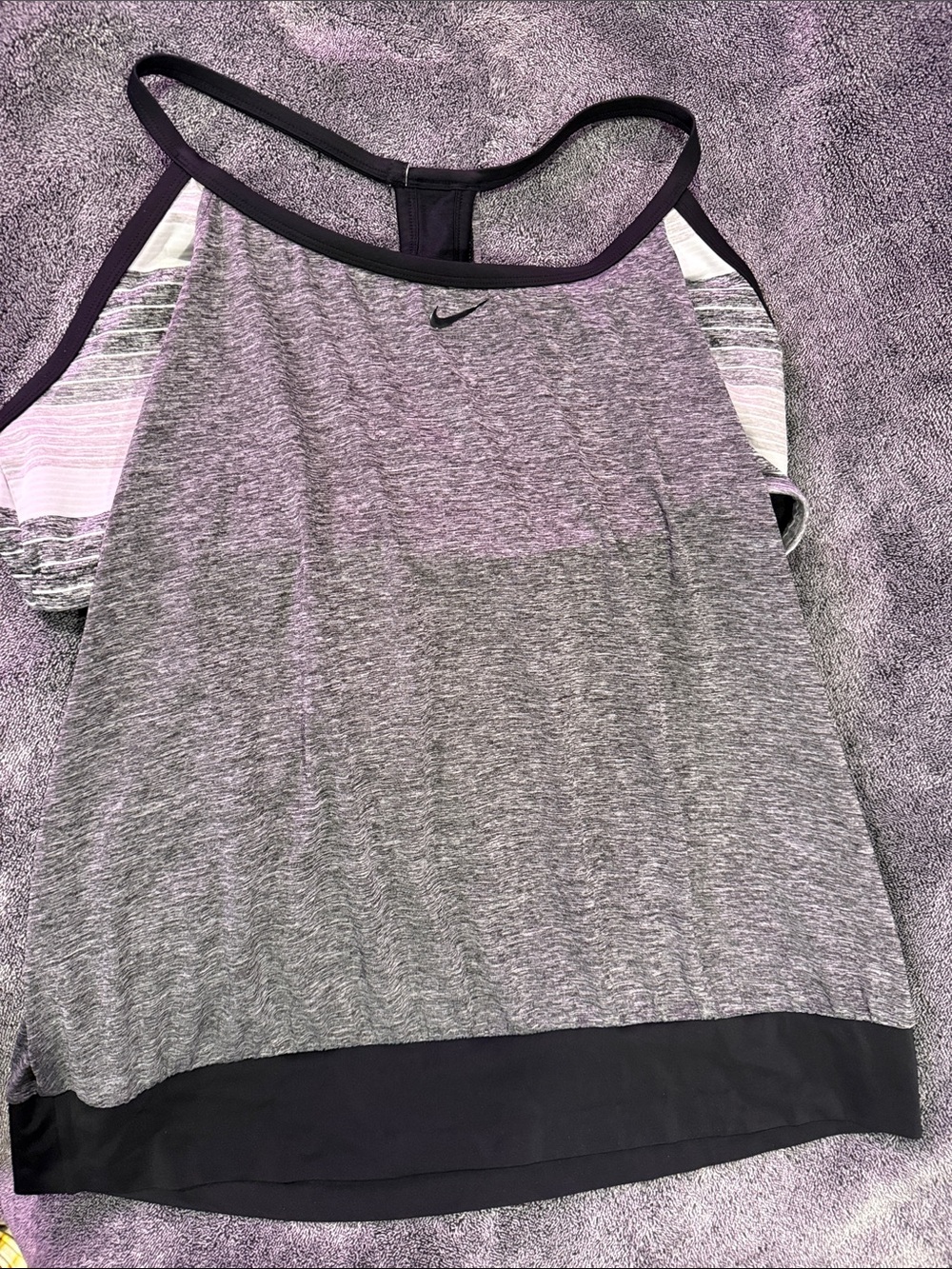 Nike swim Women’s Heather Gray and Black Racerback Tankini